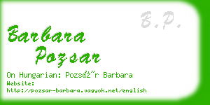 barbara pozsar business card